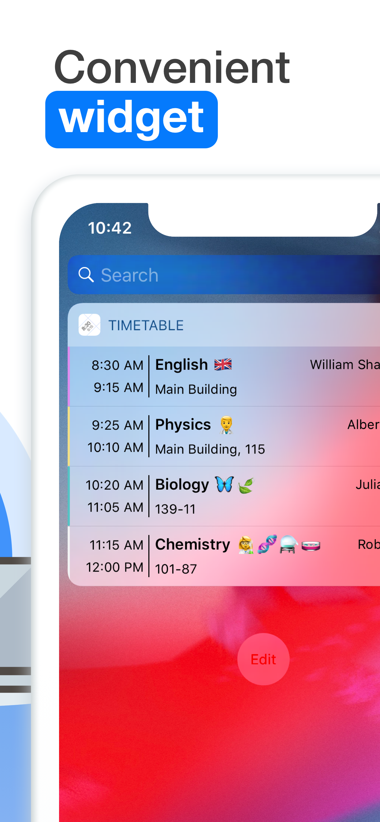 Timetable screenshot